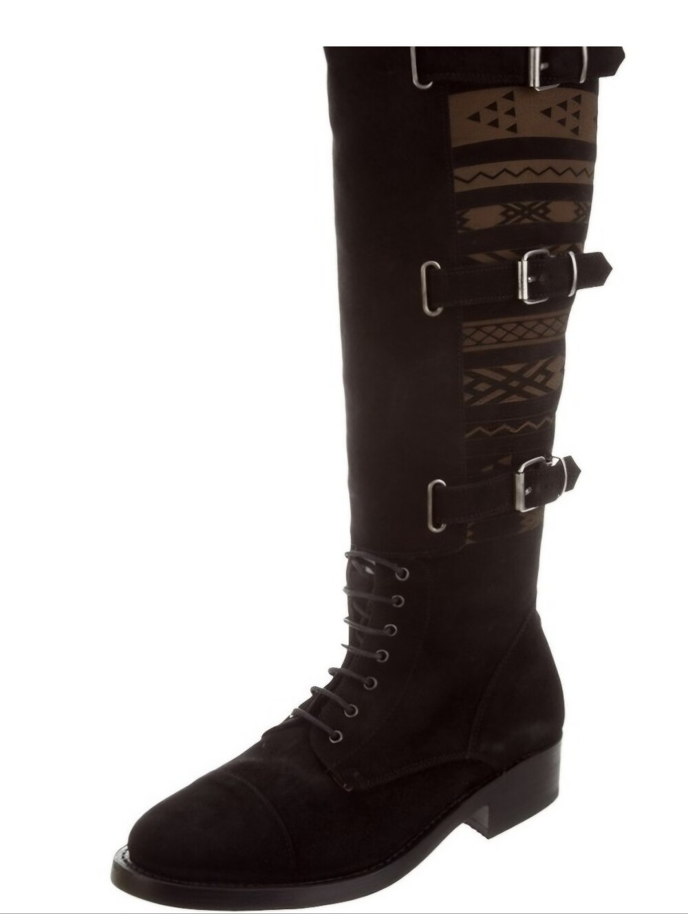COBRA SOCIETY Black Buckle Suede Southwestern Equestrian Tall Boots EU40/US9-9.5